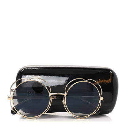 Chanel Metal Round Camellia Sunglasses 71573 Gold 7 of 7