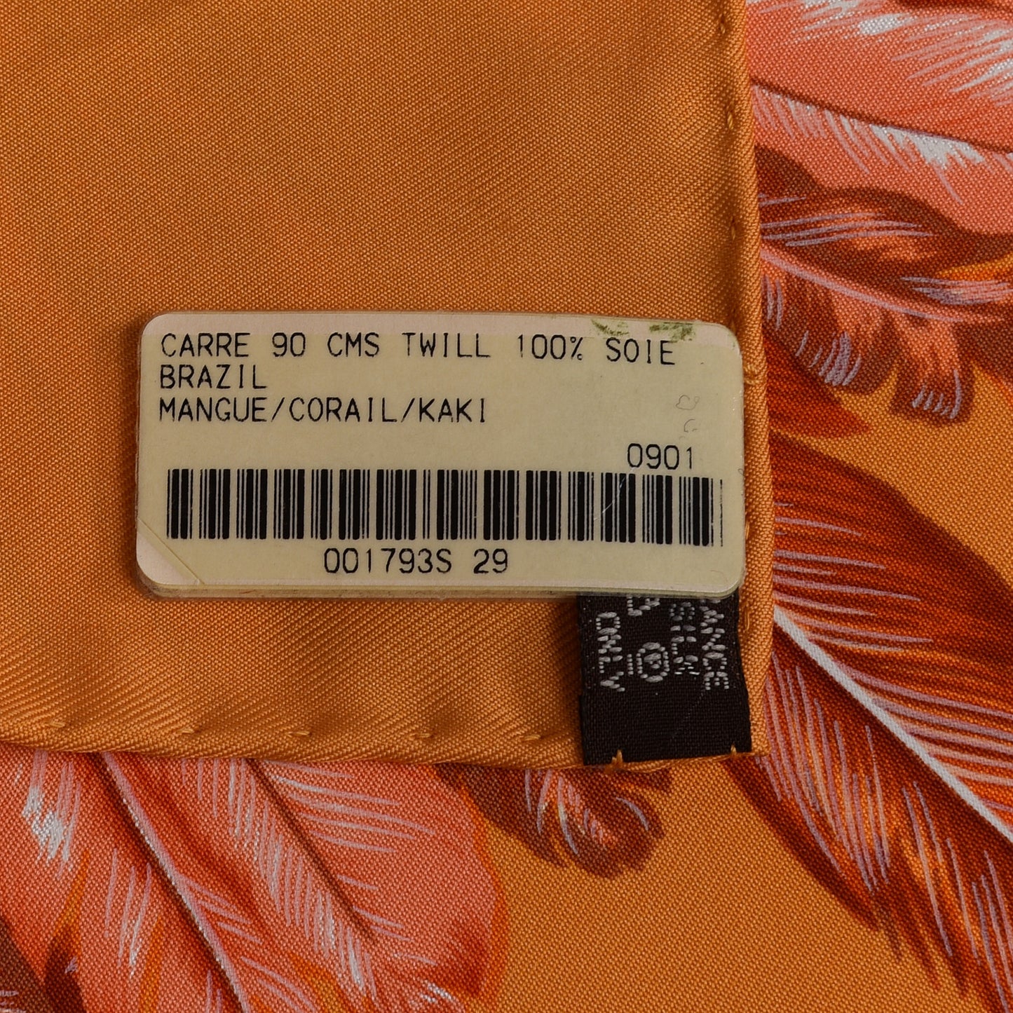 Silk Brazil Scarf 90 Mangue Corail Kaki