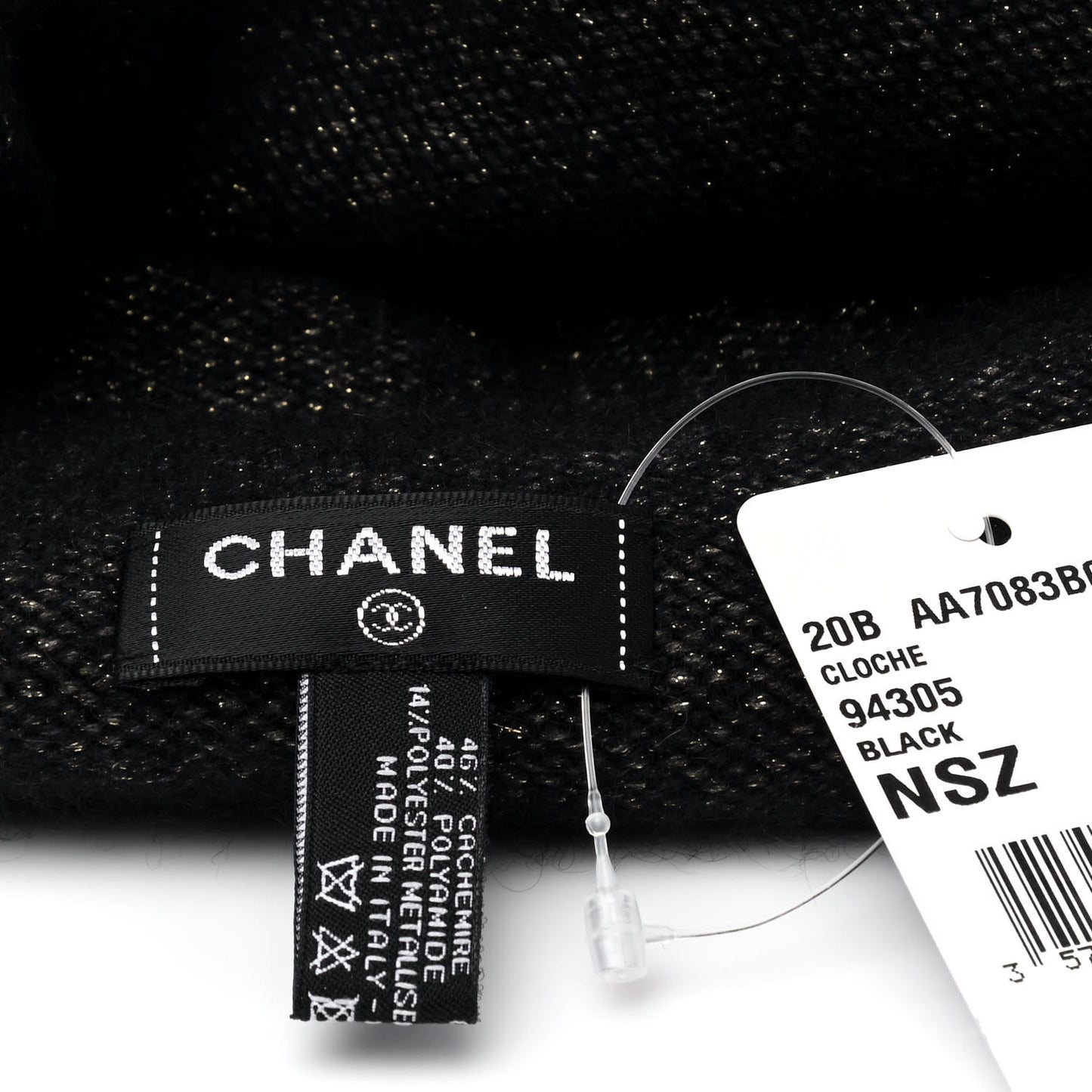 Cashmere Blend CC Beanie Hat Black Multicolor