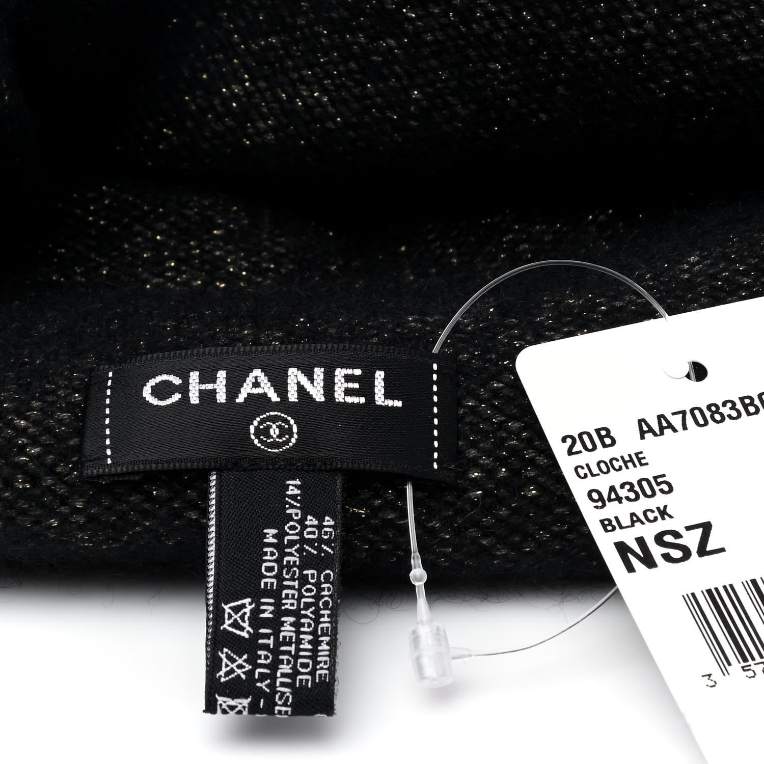Chanel Cashmere Blend CC Beanie Hat Black Multicolor 4 of 4