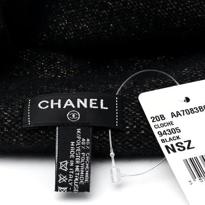 Chanel Cashmere Blend CC Beanie Hat Black Multicolor 4 of 4