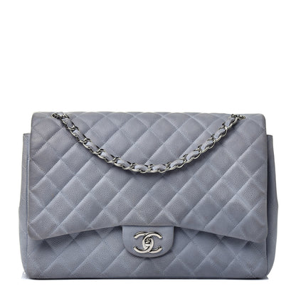 Chanel Iridescent Caviar Maxi Double Flap Light Blue 1 of 12