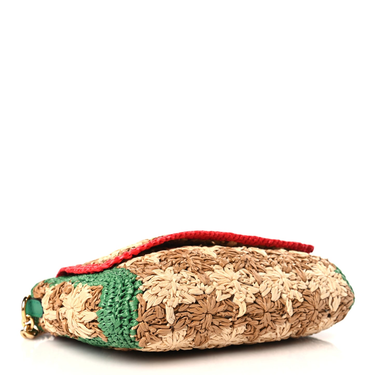 Raffia Azalea Calfskin Crochet Flower Small GG Marmont Shoulder Bag Natural Ecru Green Red New Shamarock