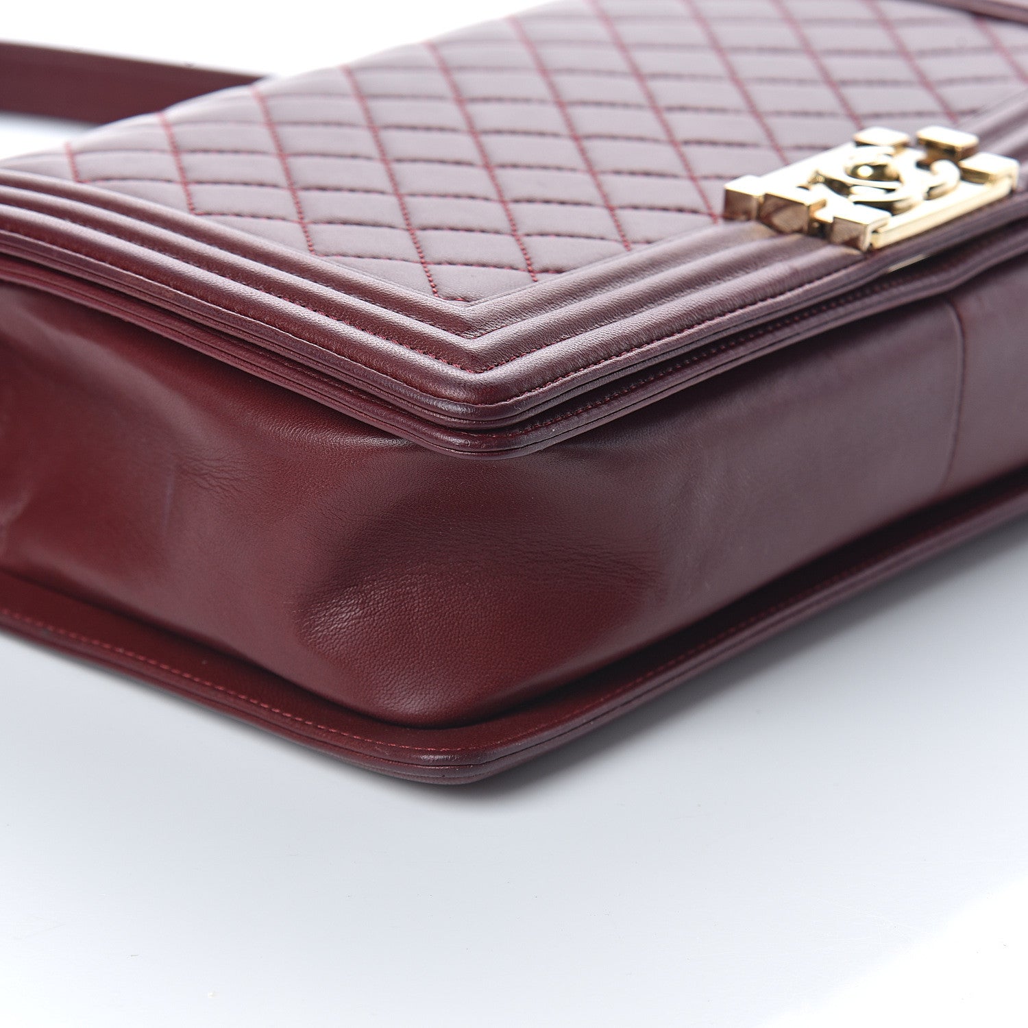 Chanel Lambskin Quilted New Medium Boy Flap Dark Red 7 of 8
