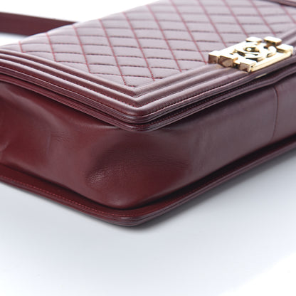 Chanel Lambskin Quilted New Medium Boy Flap Dark Red 7 of 8