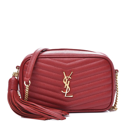 Saint Laurent Grain De Poudre Matelasse Monogram Mini Lou Camera Bag Eros Red 1 of 10