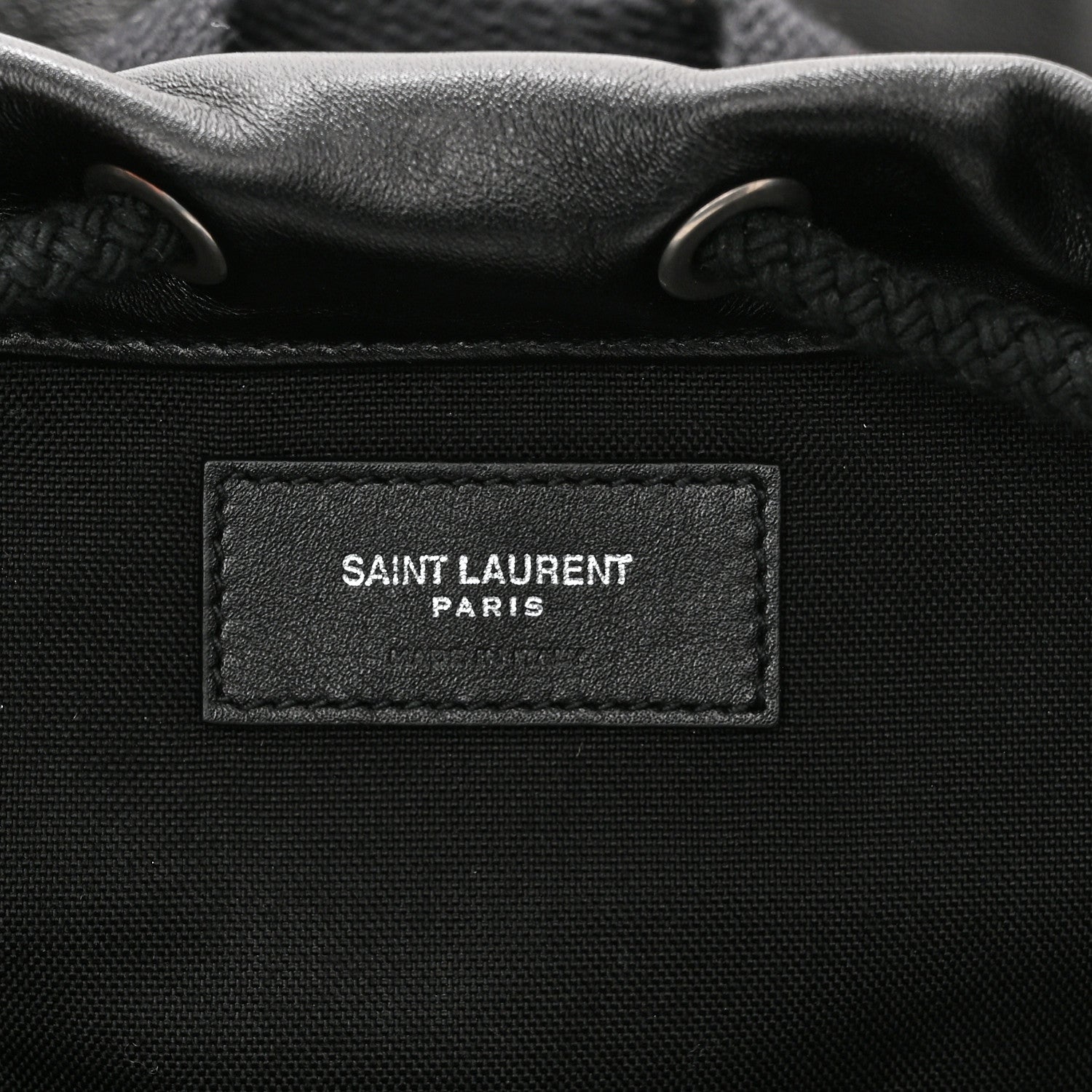 Saint Laurent Smooth Calfskin City Sailor Drawstring Backpack Black 7 of 11