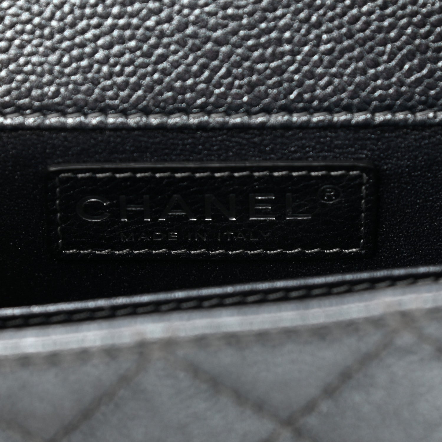 Chanel Metallic Caviar Quilted Extra Mini Flap Charcoal 6 of 11