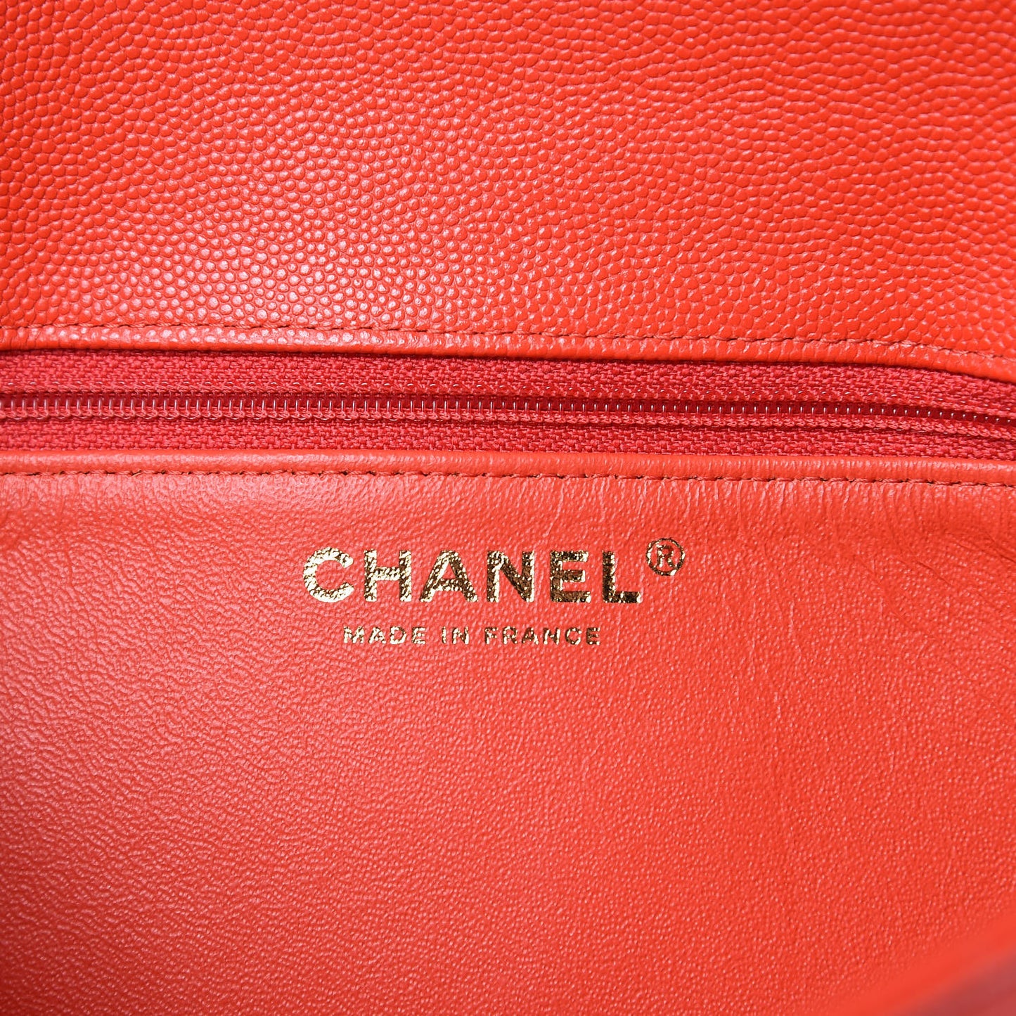Caviar Quilted Flap Clutch Red