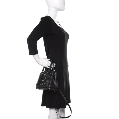 Prada Saffiano Lux Crystal Mini Galleria Double Zip Tote Black 3 of 11