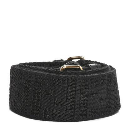 Fendi Jacquard Ribbon Vitello King FF Bi-Color Intreccio Adjustable Strap You Black 2 of 4