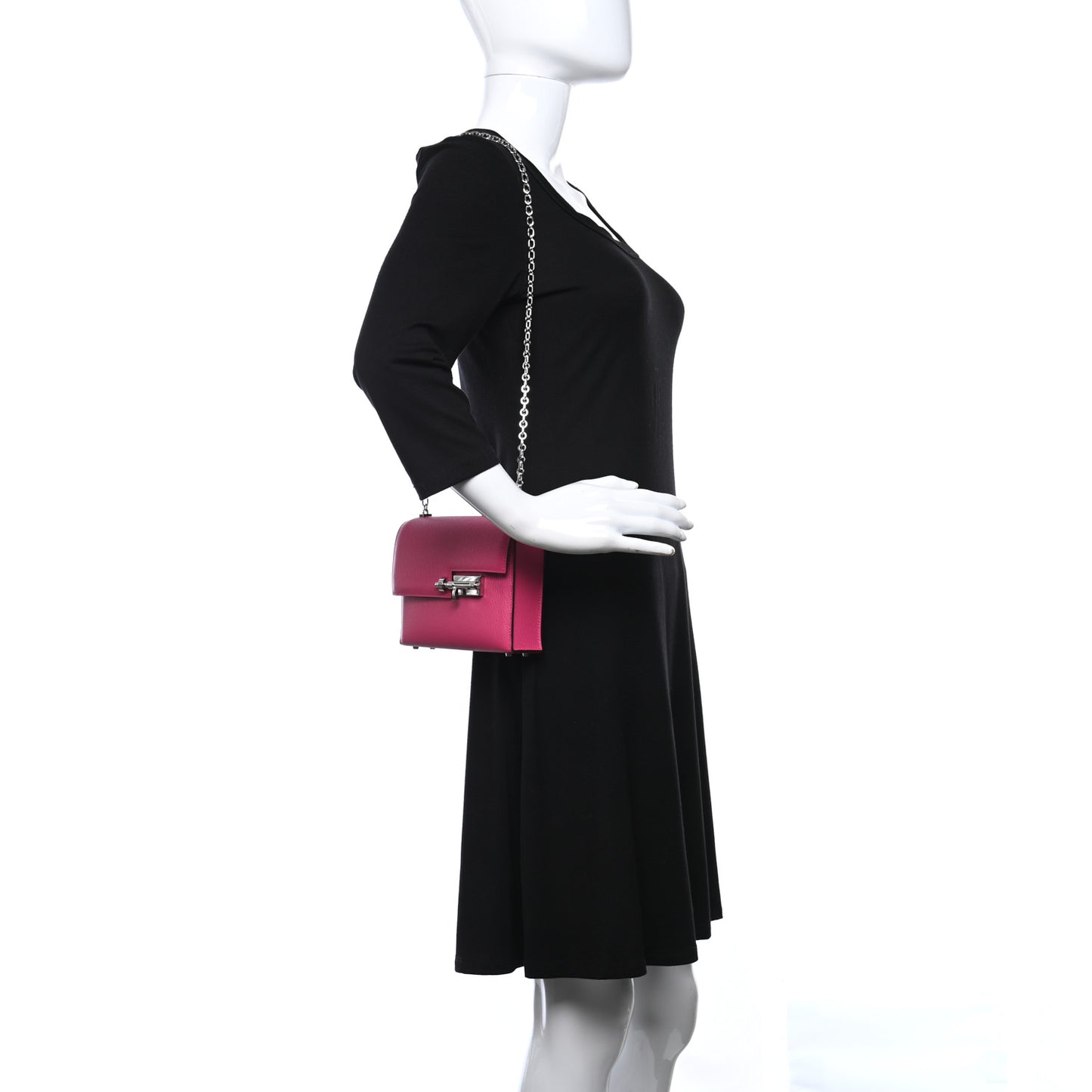 Chevre Mysore Mini Verrou Chaine Bag Rose Shocking