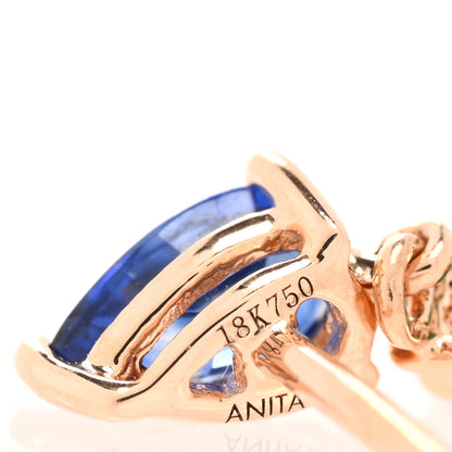 Anita Ko 18K Rose Gold Diamond Rainbow Sapphire Emerald Loop Earrings 4 of 4