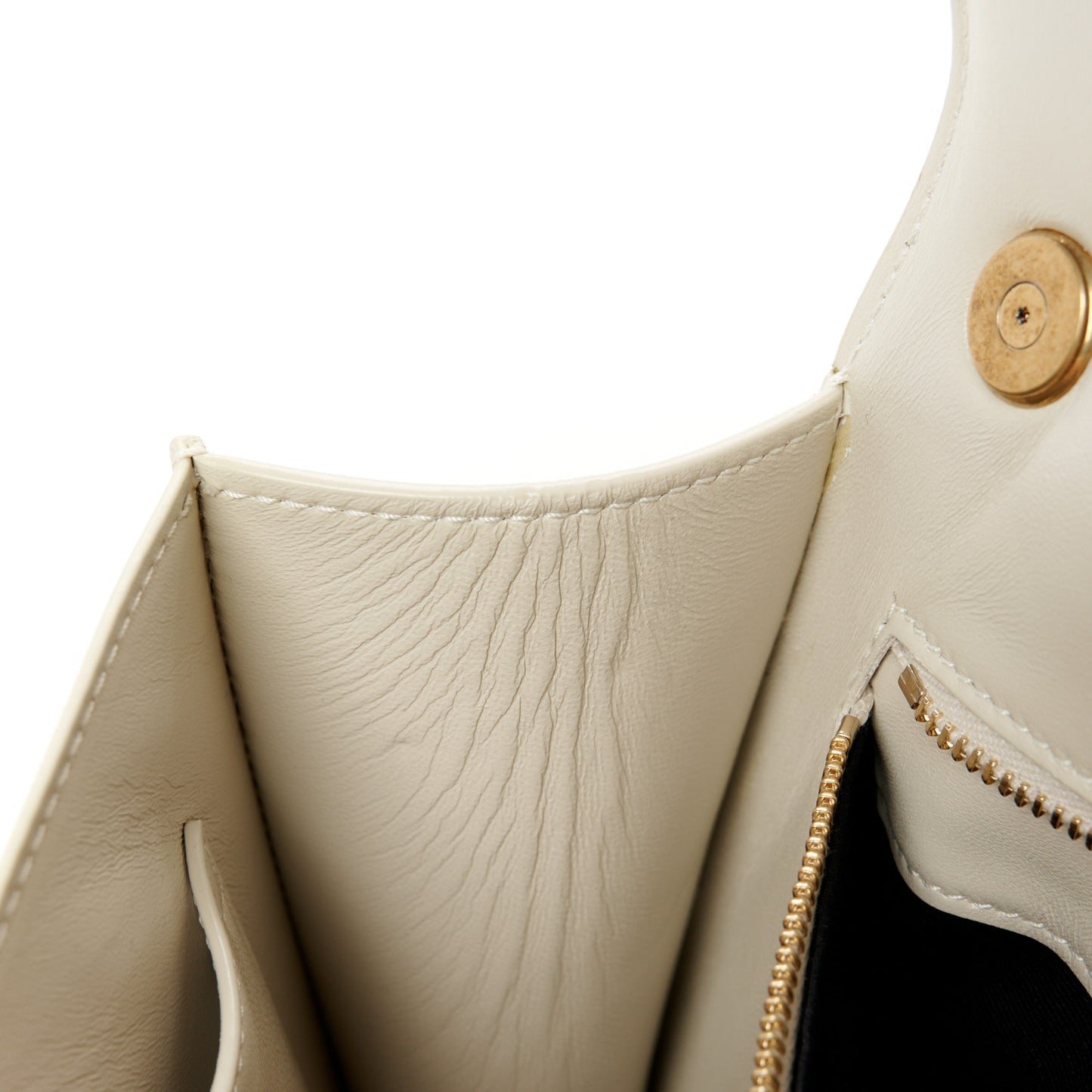 Smooth Calfskin Carre Satchel Crema Soft