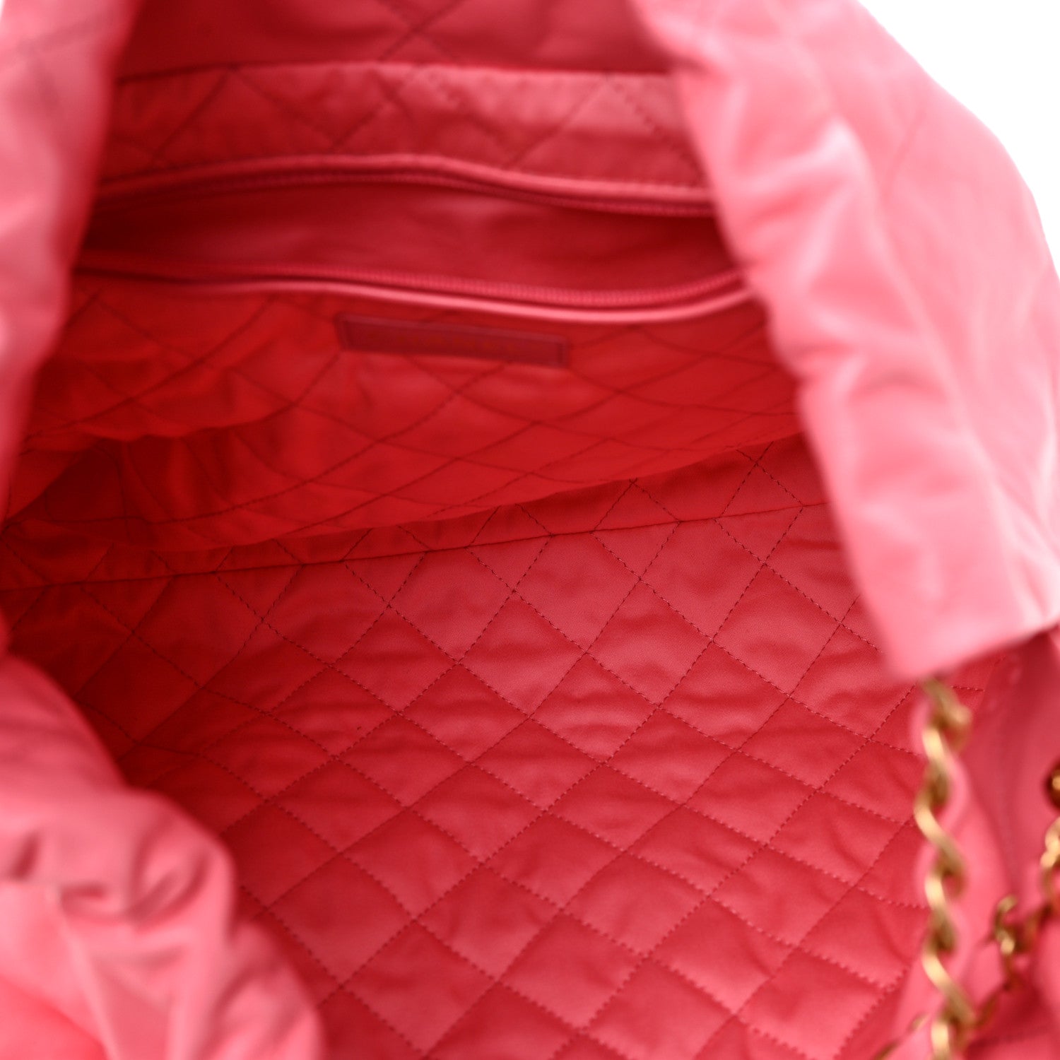 Chanel Shiny Calfskin Quilted Chanel 22 Drawstring Bag Pink 6 of 11