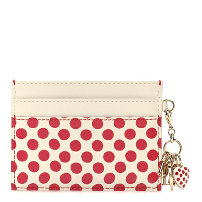 Christian Dior Calfskin DiorAmour Dots Card Holder Red White 1 of 5