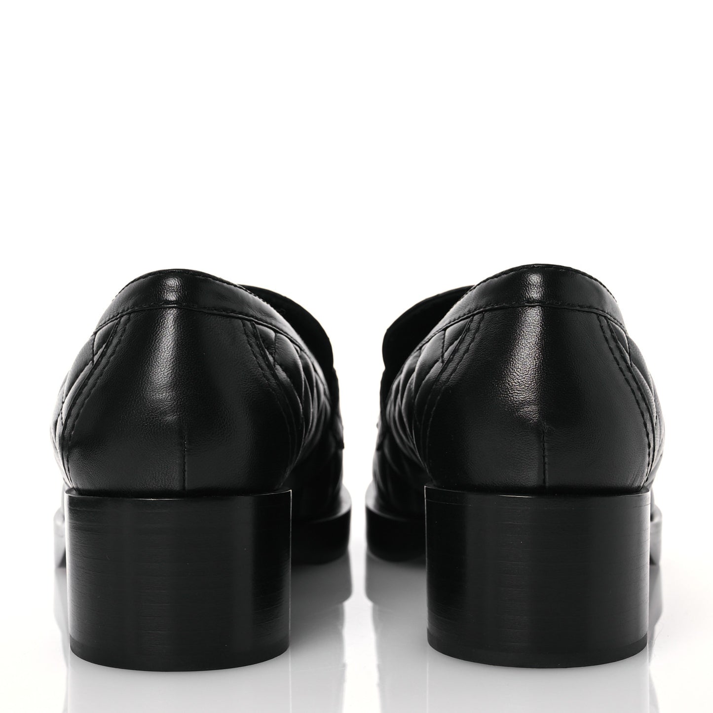 Lambskin Quilted CC Heart Loafers 38 Black