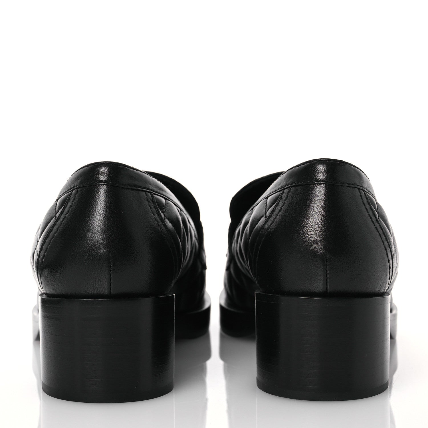Chanel Lambskin Quilted CC Heart Loafers 38 Black 5 of 14