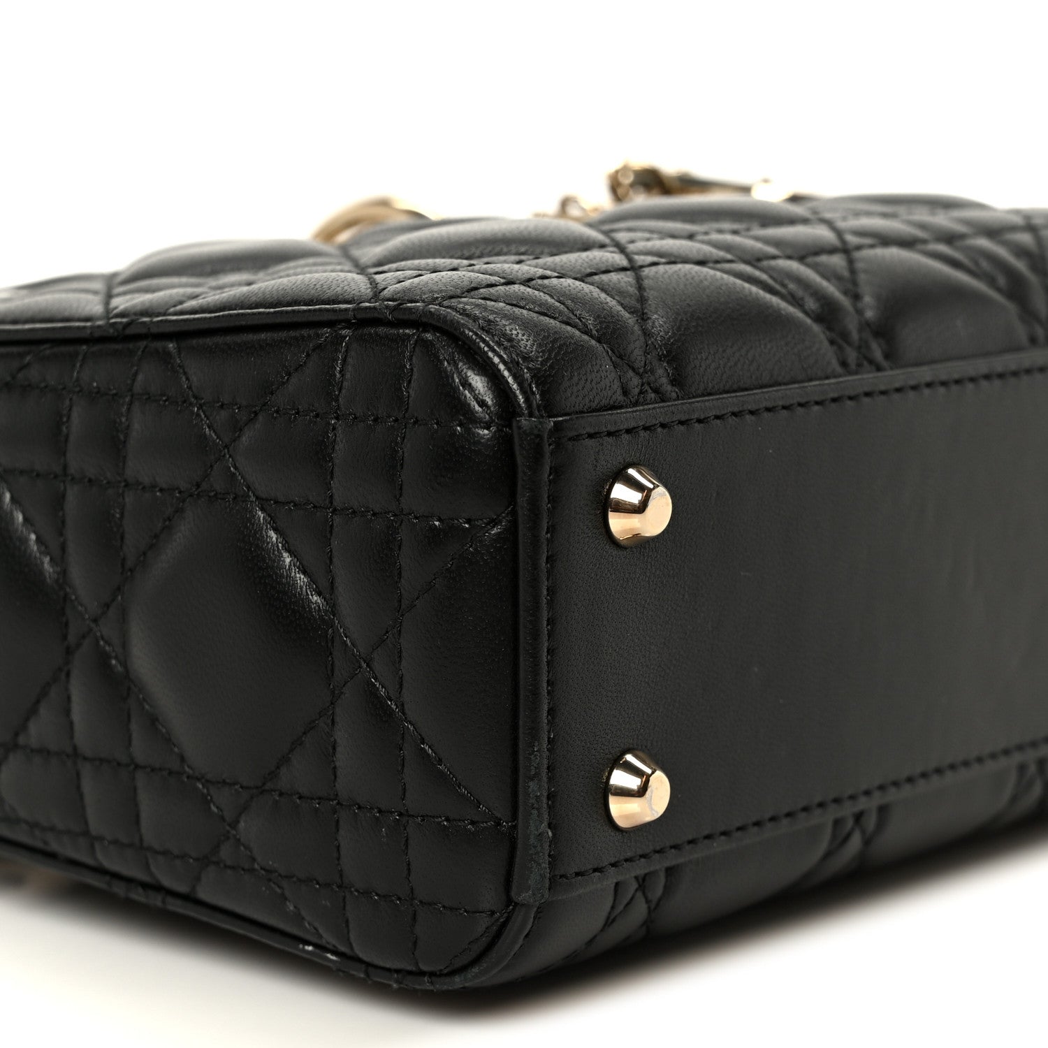 Christian Dior Lambskin Cannage Mini Lady Dior Black 9 of 11