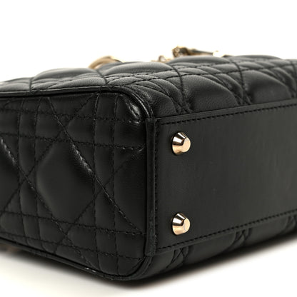 Christian Dior Lambskin Cannage Mini Lady Dior Black 9 of 11