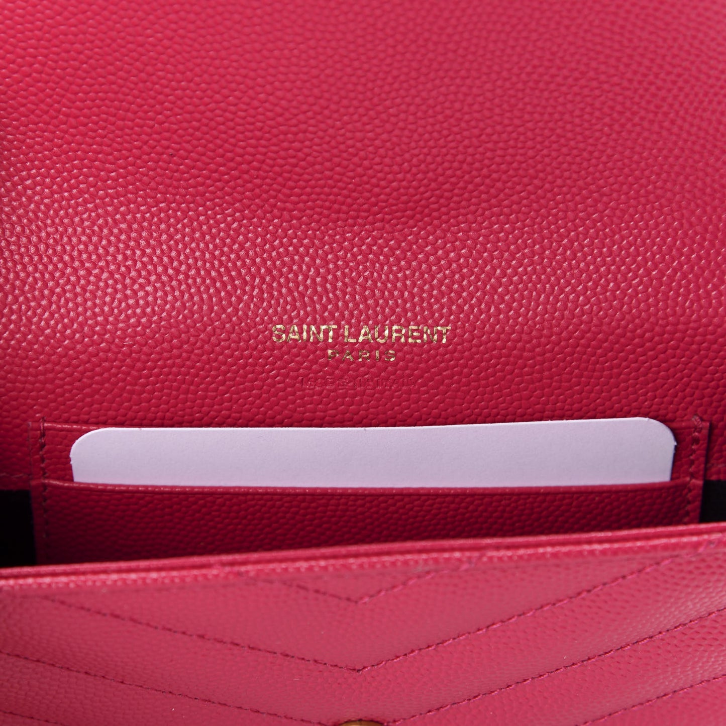 Grain De Poudre Matelasse Chevron Small Monogram Envelope Wallet Fresh Fuchsia