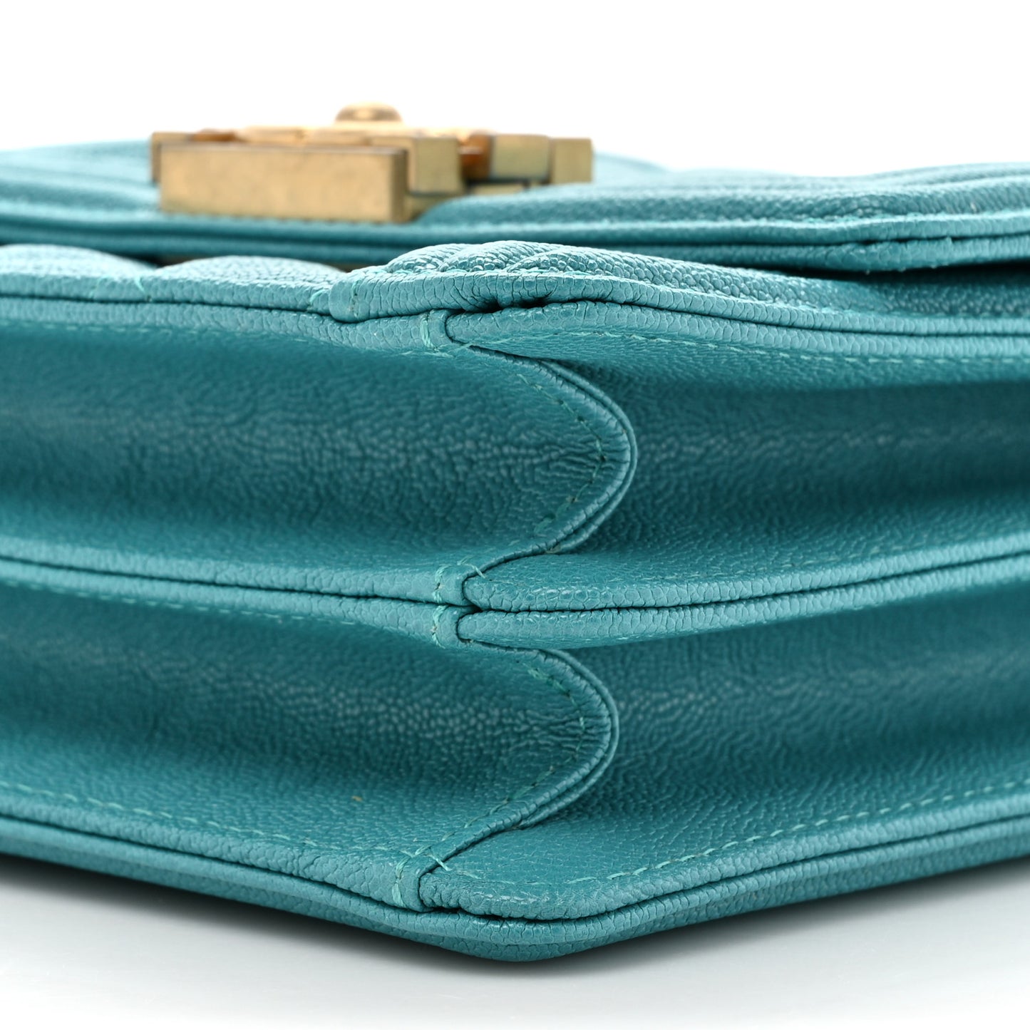 Caviar Quilted North South Boy Flap Turquoise