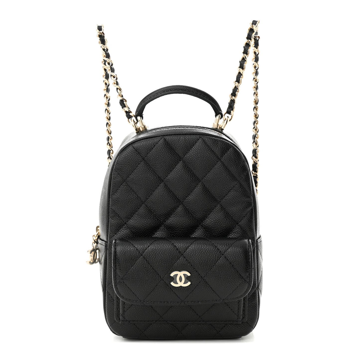 Caviar Quilted CC Mini Classic Backpack Black