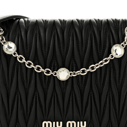 Miu Miu Nappa Matelasse Crystal Mini Chain Bag Black 8 of 11
