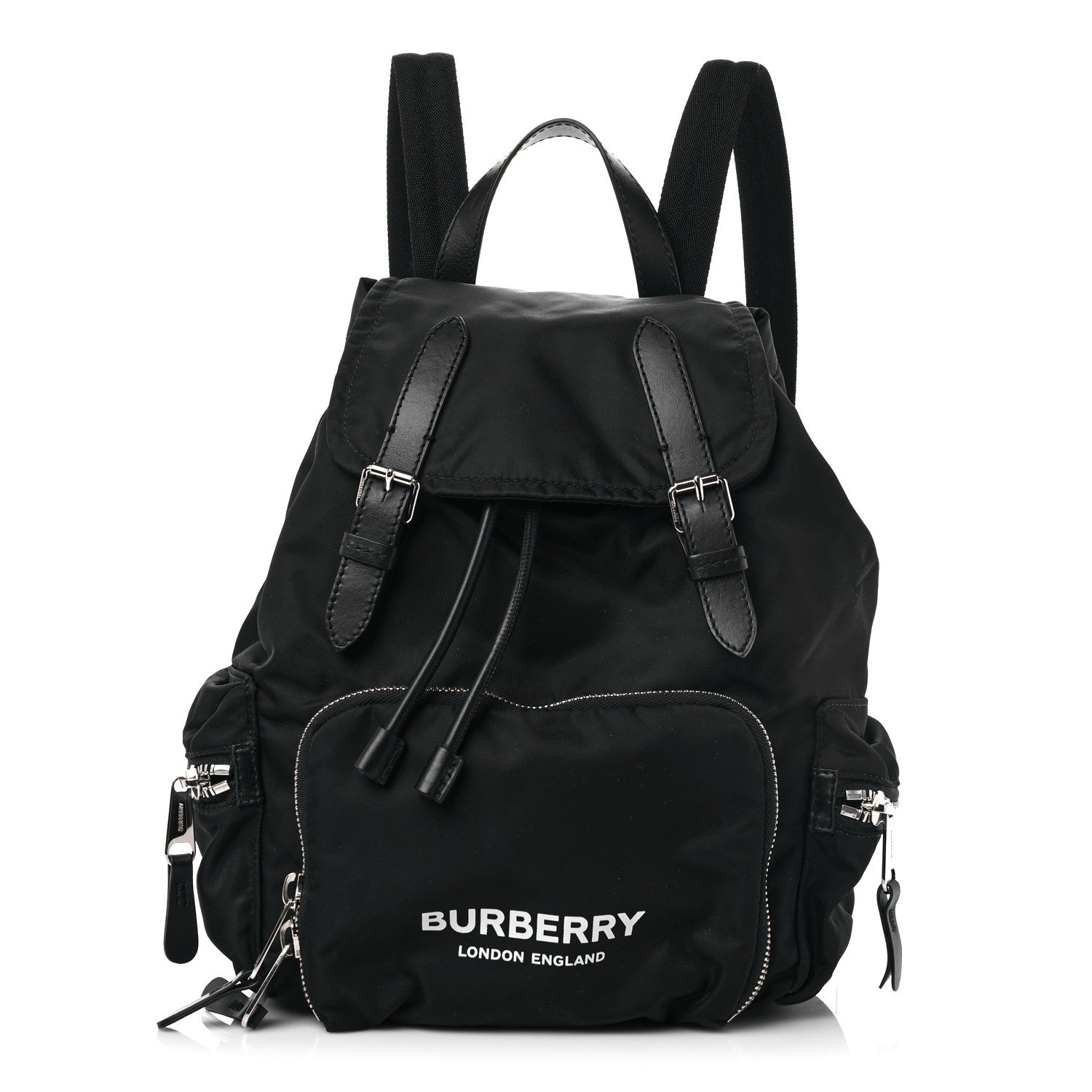 Burberry Nylon Logo Print Medium Rucksack Backpack Black 1 of 8