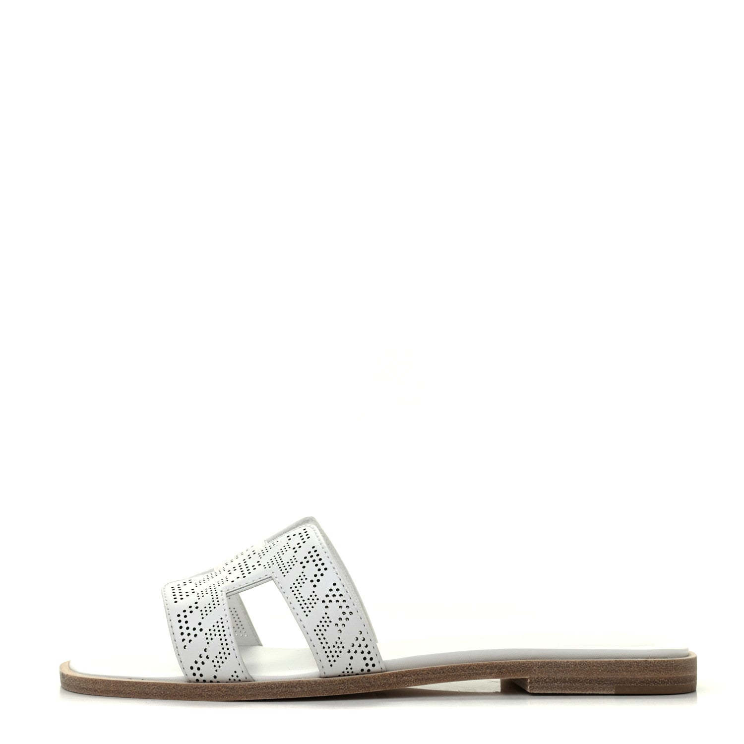Hermes Calfskin Perforated Oran Sandals 36 White 1 of 9