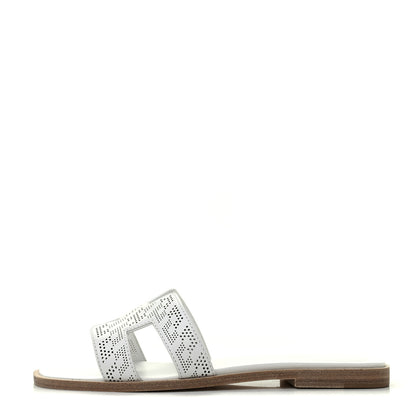 Hermes Calfskin Perforated Oran Sandals 36 White 1 of 9