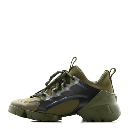 Christian Dior Neoprene Rubber Womens D-Connect Sneakers Kaki 1 of 8