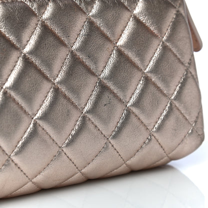 Chanel Metallic Lambskin Quilted Cosmetic Pouch Light Gold 12 of 16