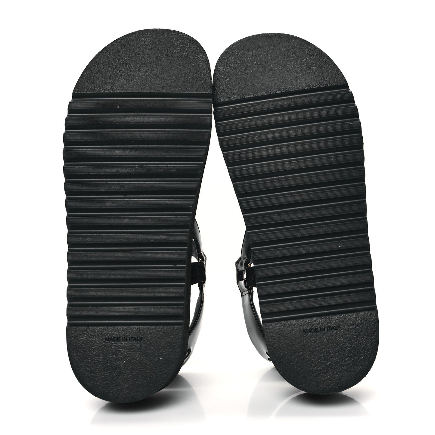 Lambskin Patent Logo Platform Sandals 41 Black White