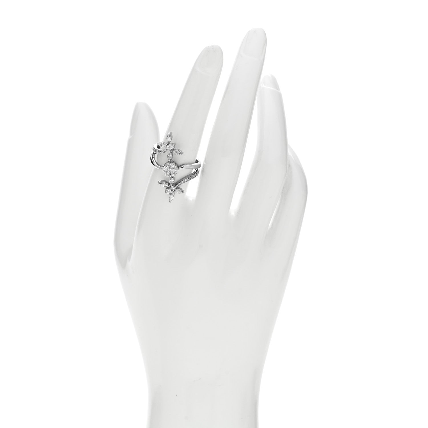 Parker & West by FASHIONPHILE 18K White Gold Diamond 1.35ctw Floral Butterfly Ring  56 7.5 2 of 10