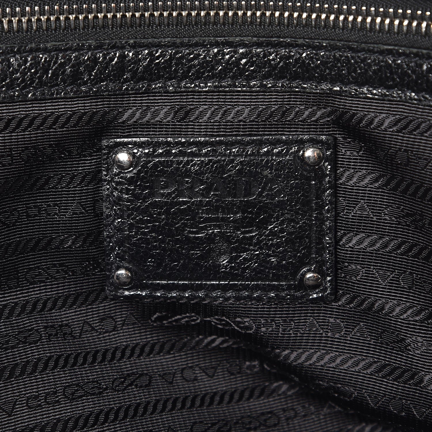 Prada Tessuto Nylon Cervo Lux Dome Satchel Black 6 of 9