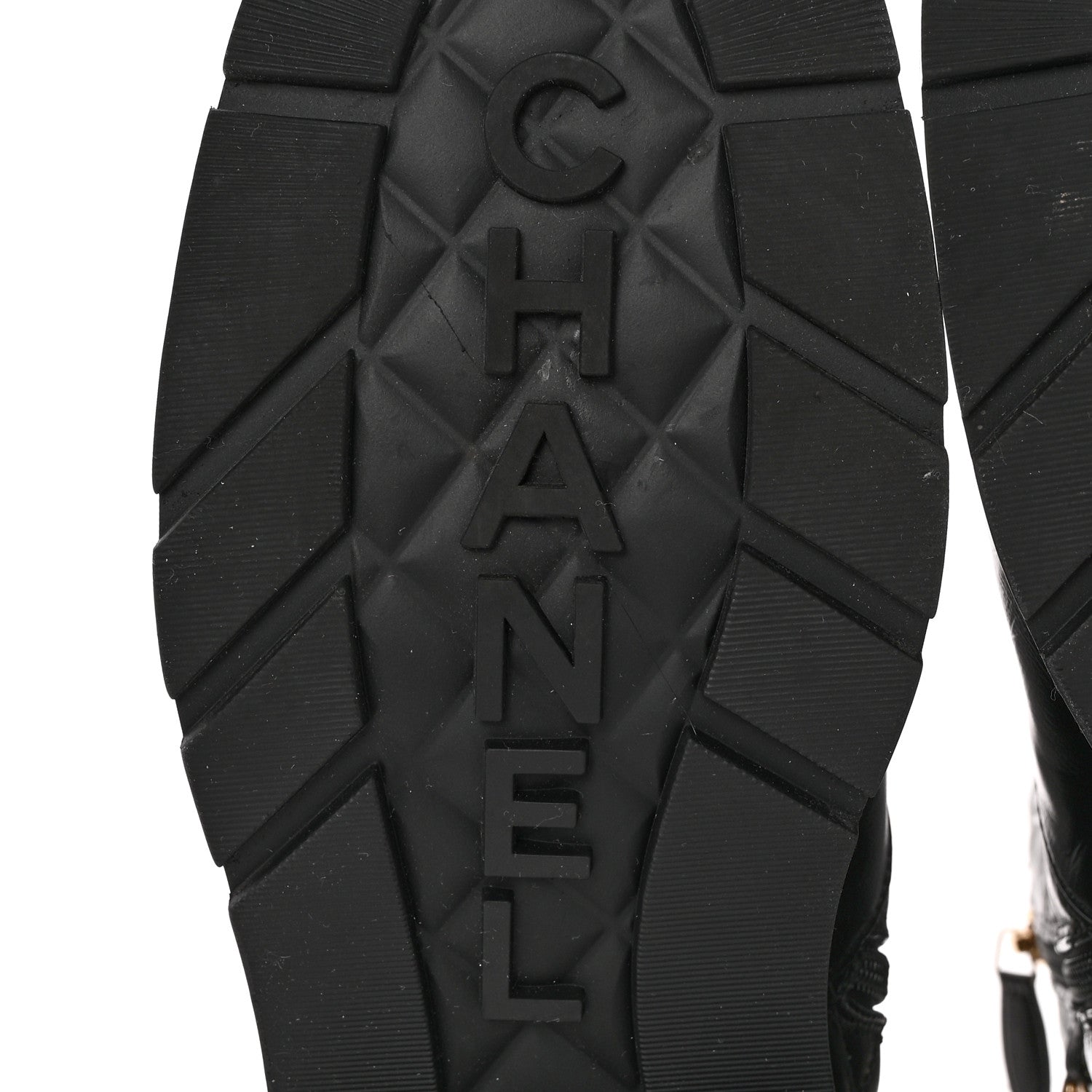 Chanel Shiny Calfskin Patent Quilted Chain Lace Up Combat Boots 39 Black 6 of 11