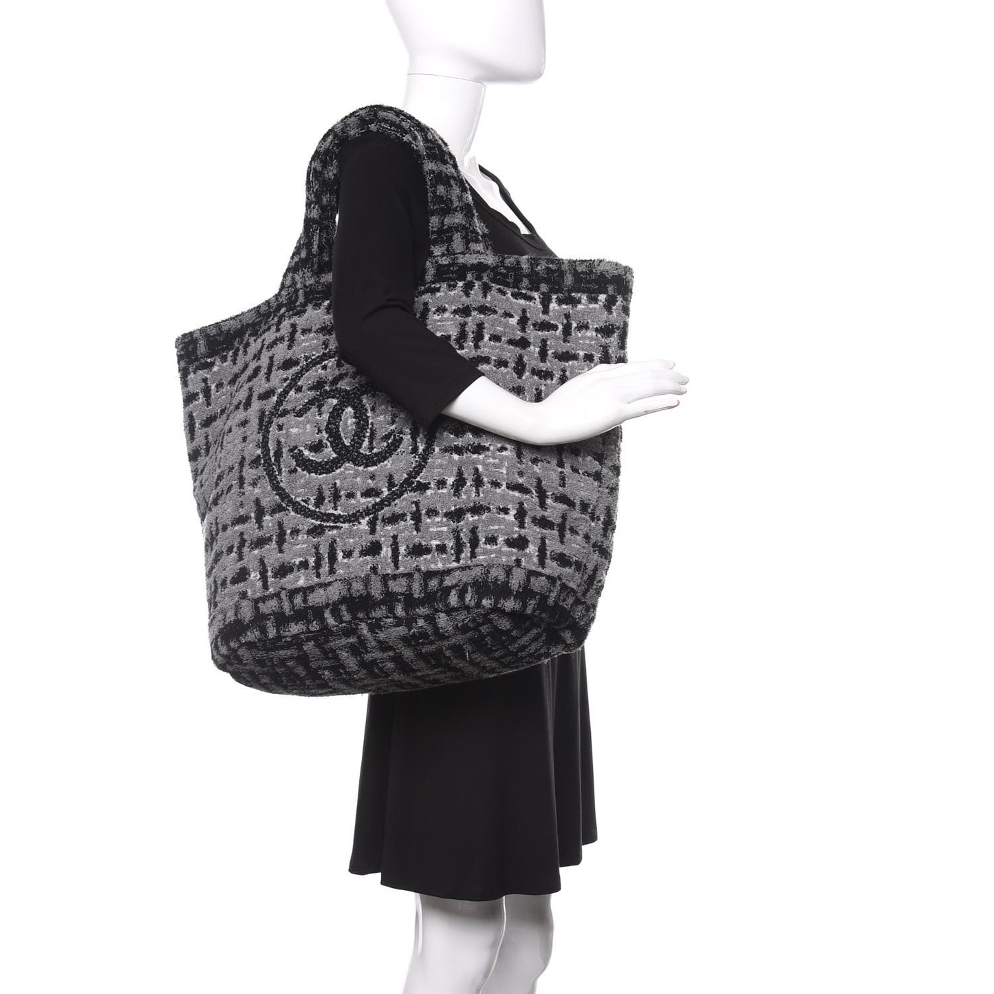 Terry Cotton CC Tote Black Grey