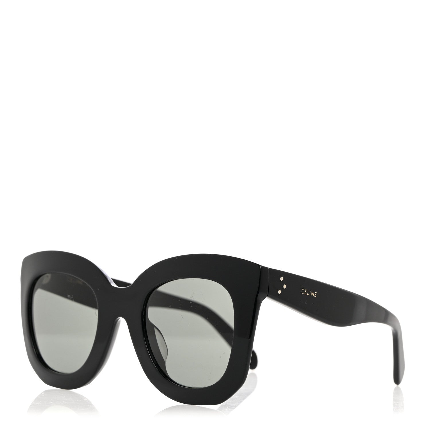 Celine Oversized Round Sunglasses CL4005FN Black 1 of 7