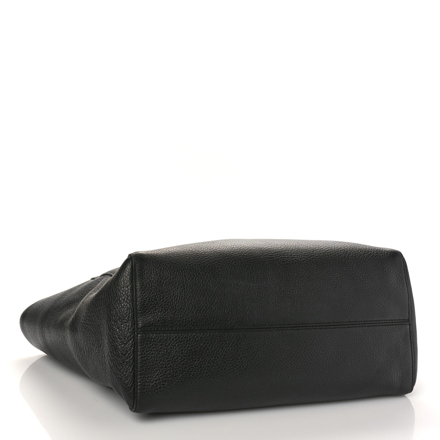 Pebbled Calfskin Medium Swing Tote Black