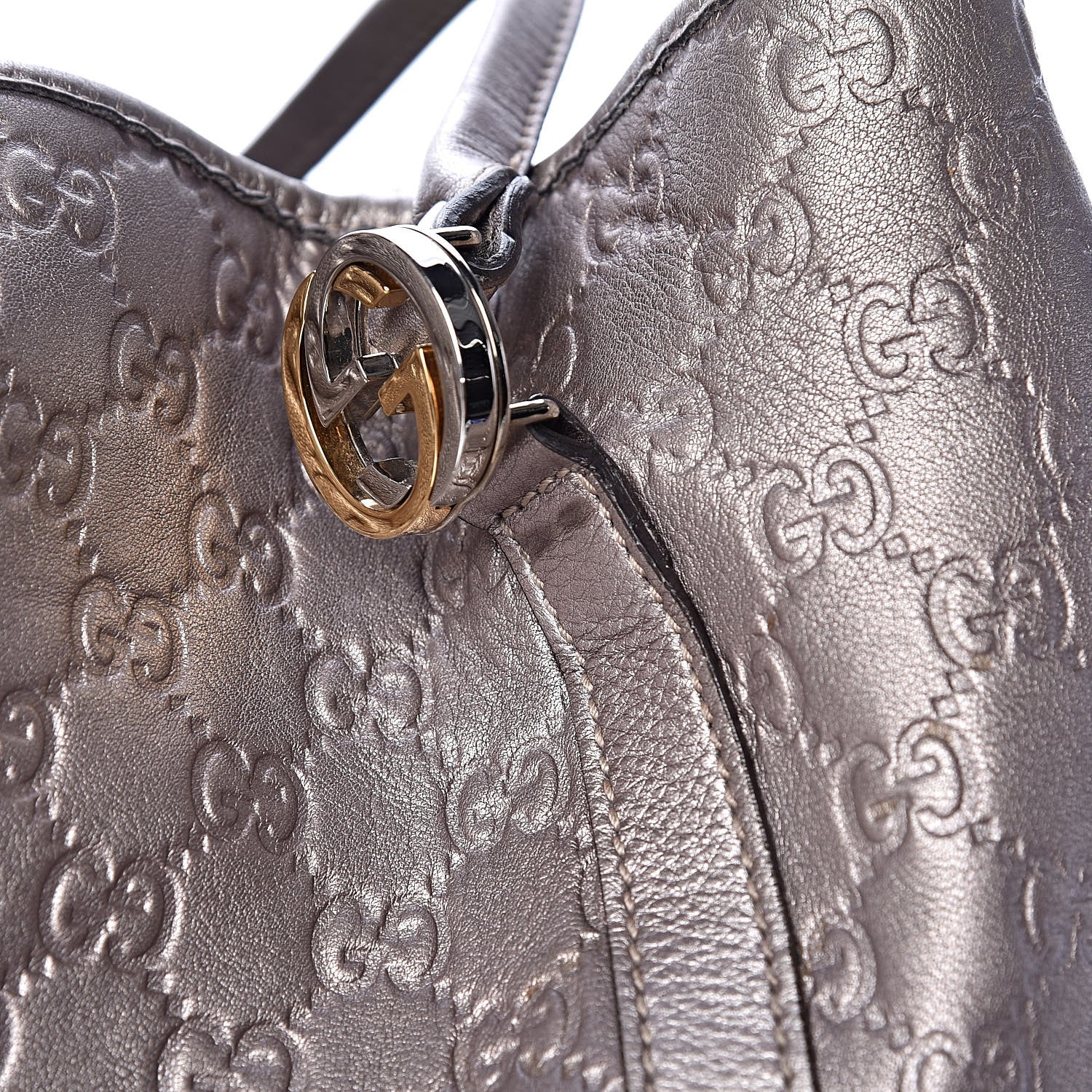 Gucci Metallic Guccissima Medium GG Twins Tote Mauve 13 of 15