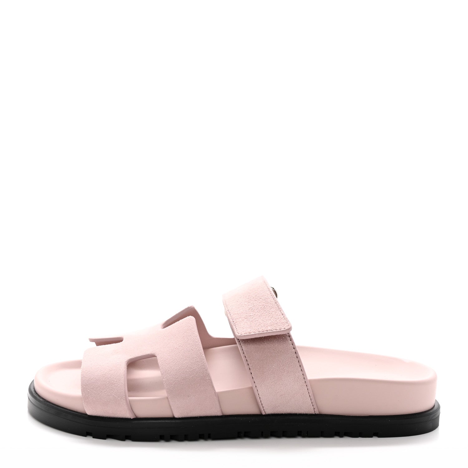 Hermes Suede Goatskin Womens Chypre Sandals 35.5 Rose Porcelaine 1 of 10