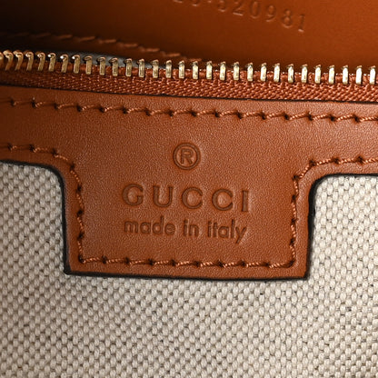 Gucci Mountain Canvas Calfskin Web Small Interlocking G Tote Bag Turtle Green Hibiscus Red 6 of 10