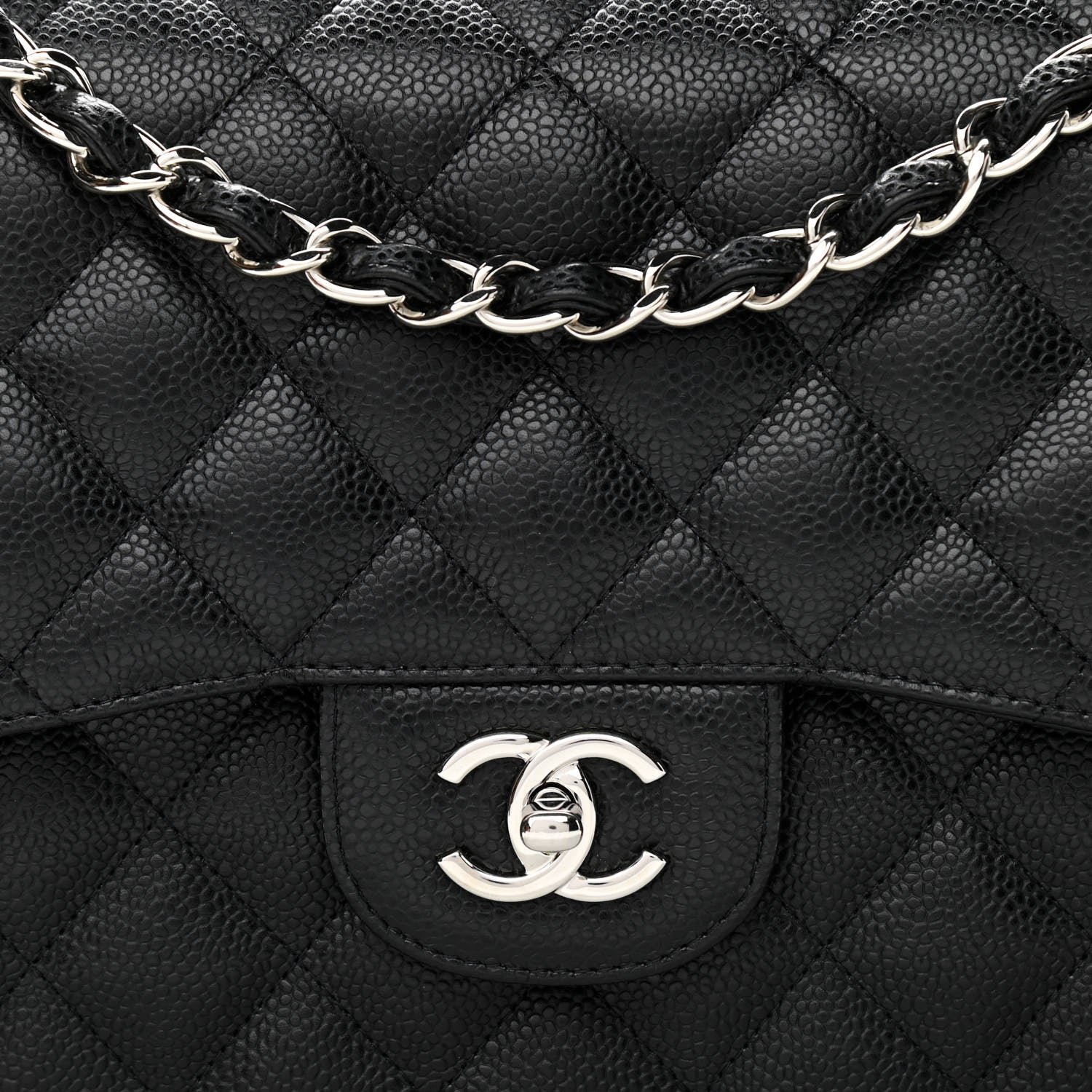 Chanel Caviar Quilted Jumbo Double Flap Black 8 of 11