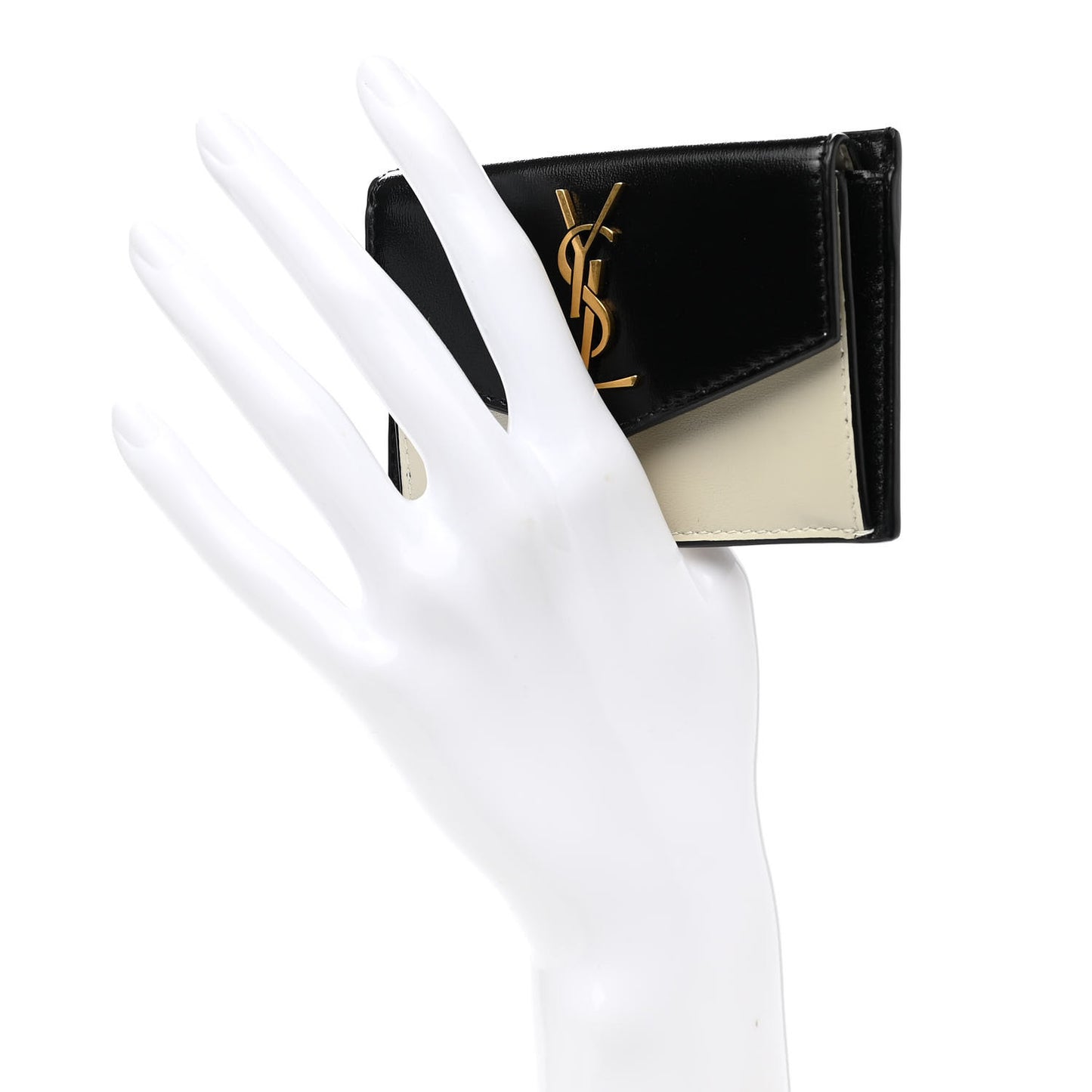 Calfskin Uptown Monogram Card Case Black
