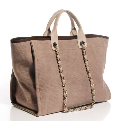 Chanel Canvas Large Deauville Tote Ecru 3 of 7