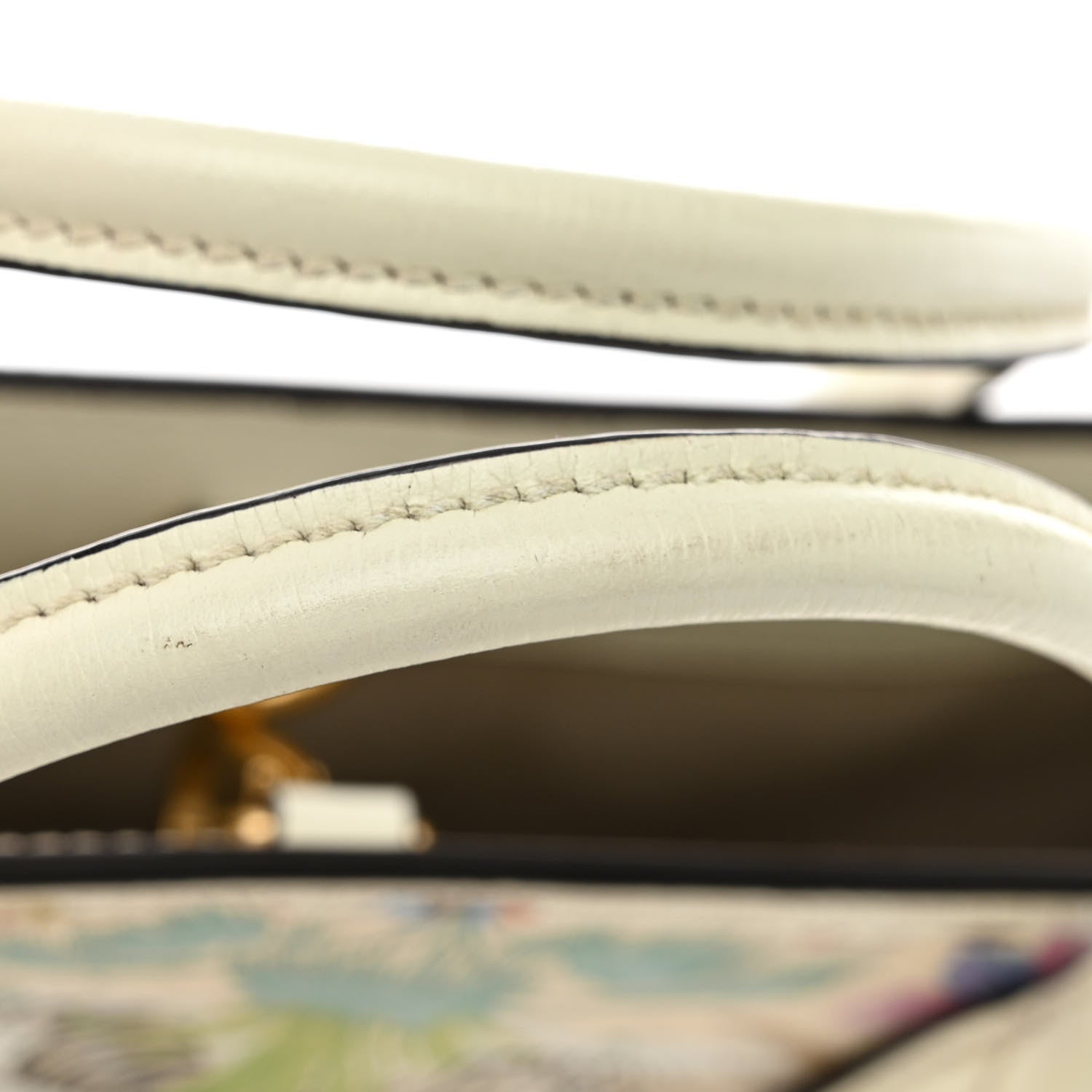 Gucci New Shangai Calfskin Tiger Savanah Textured Calfskin Medium Tote Chalky White Multicolor 14 of 20