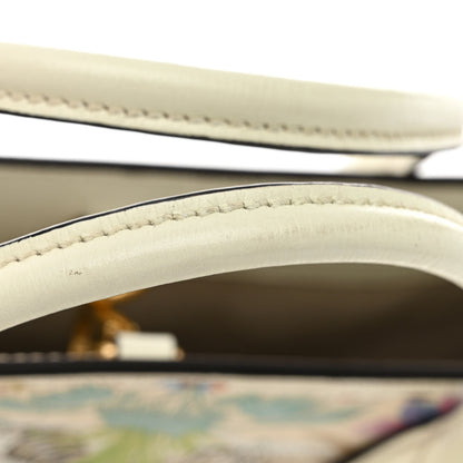 Gucci New Shangai Calfskin Tiger Savanah Textured Calfskin Medium Tote Chalky White Multicolor 14 of 20