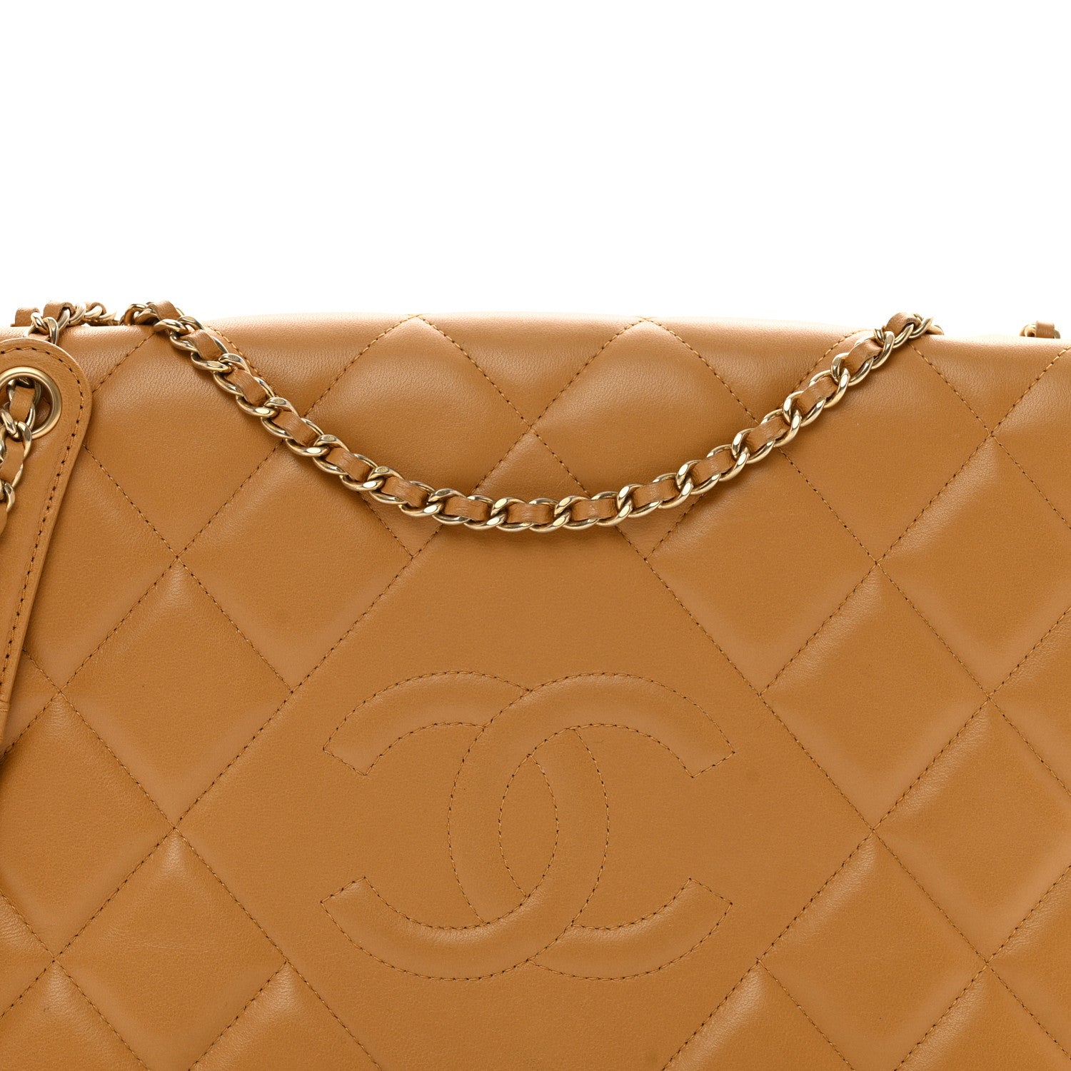 Chanel Lambskin Quilted Medium Diamond CC Flap Beige 5 of 11