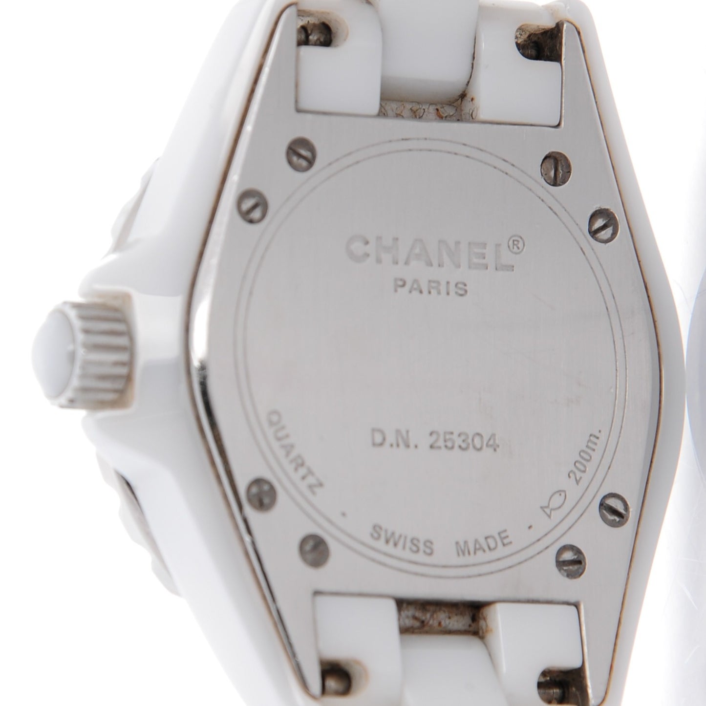 Stainless Steel Ceramic Diamond 33mm J12 Quartz Watch White